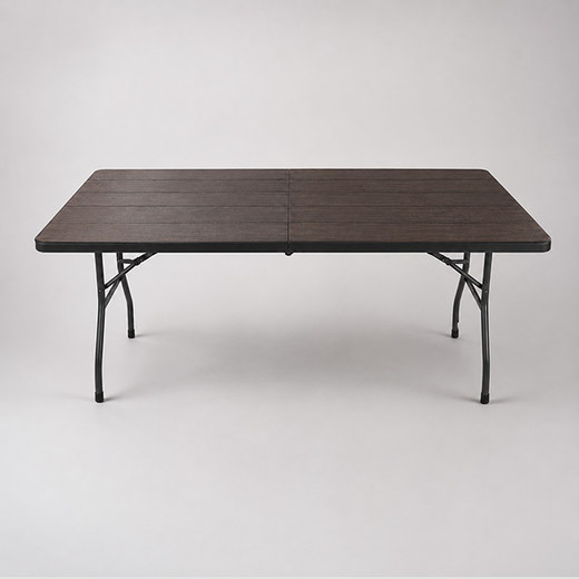Wood grain rectangular folding table